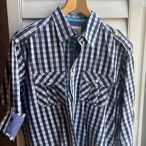 Paper Denim Cloth blue plaid l/sleeve L
